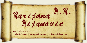 Marijana Mijanović vizit kartica